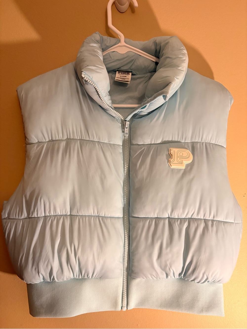 PINK Victoria’s Secret light Blue Puffer Vest size medium